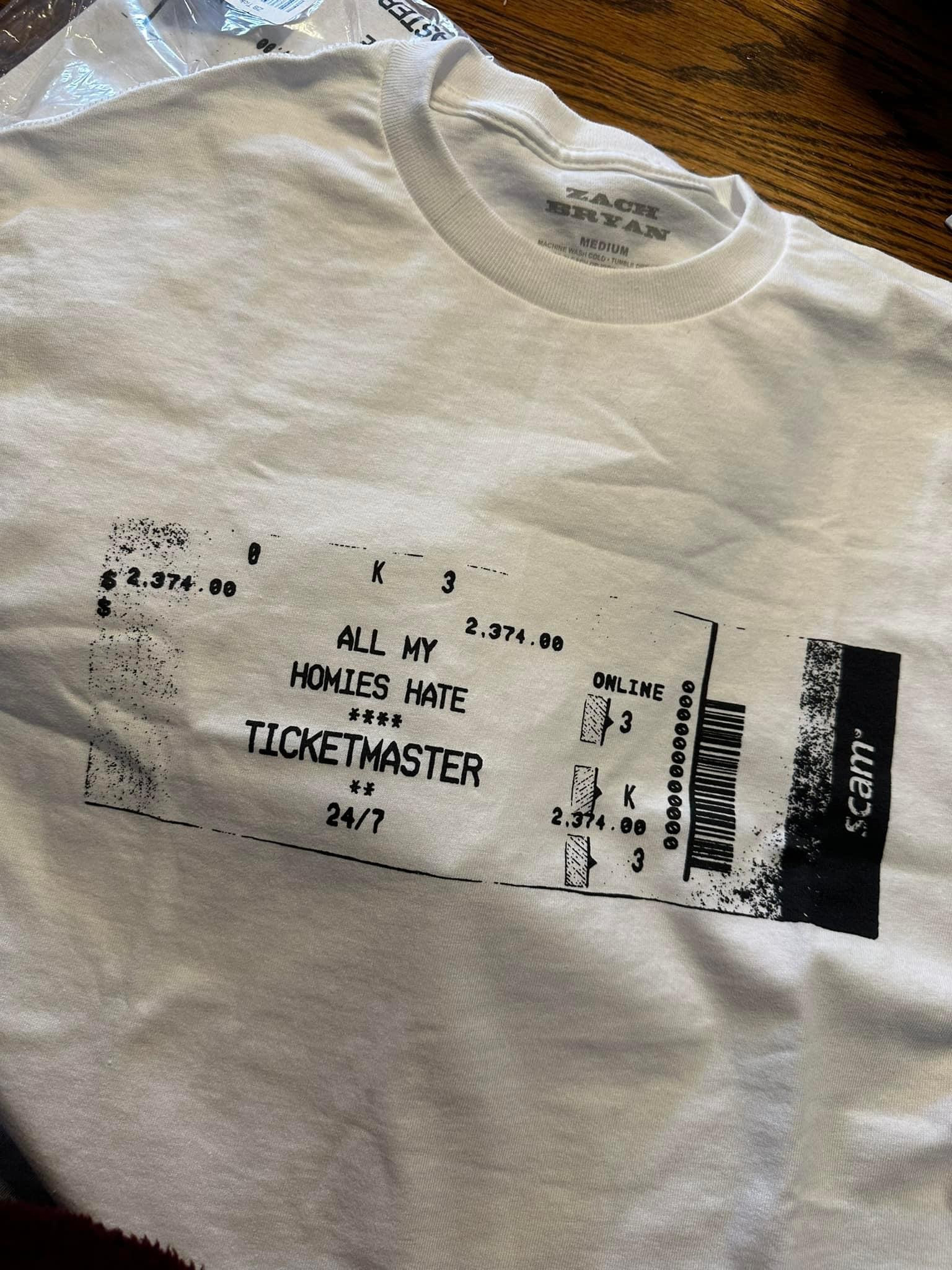 All My Homies Hate Ticketmaster 24/7 Zach Bryan Shirt Limited Edition