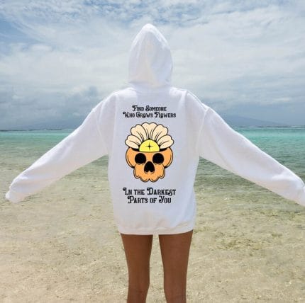 Find Someone Who Grows Flowers hoodie white