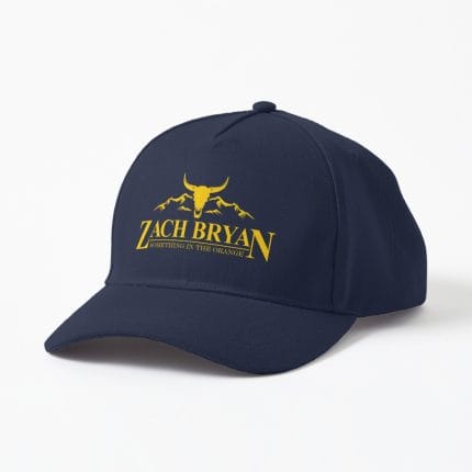 zach bryan baseball Cap navy blue with yellow logo