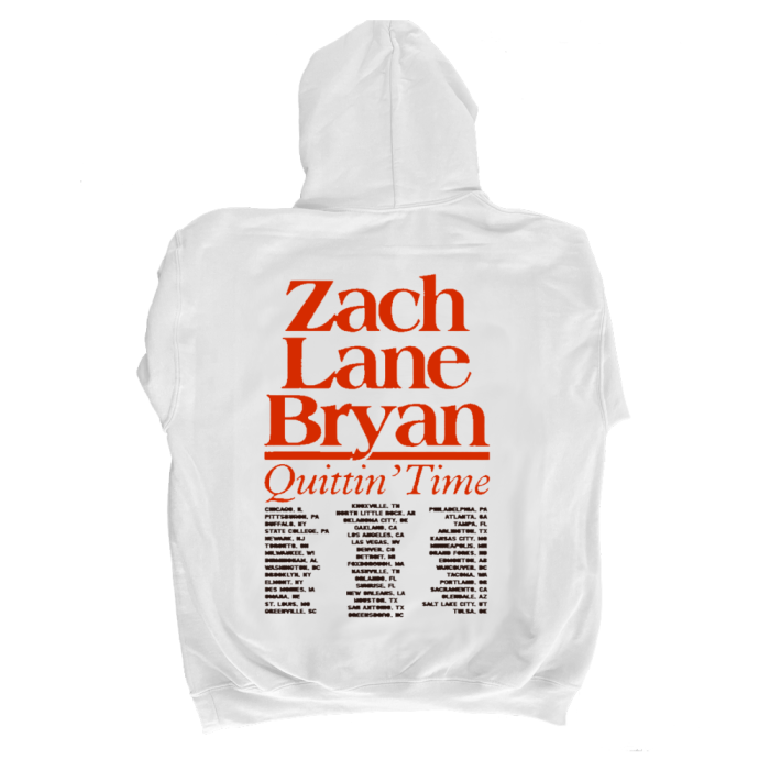 Zach Bryan 2024 Quittin Time Tour Hoodie