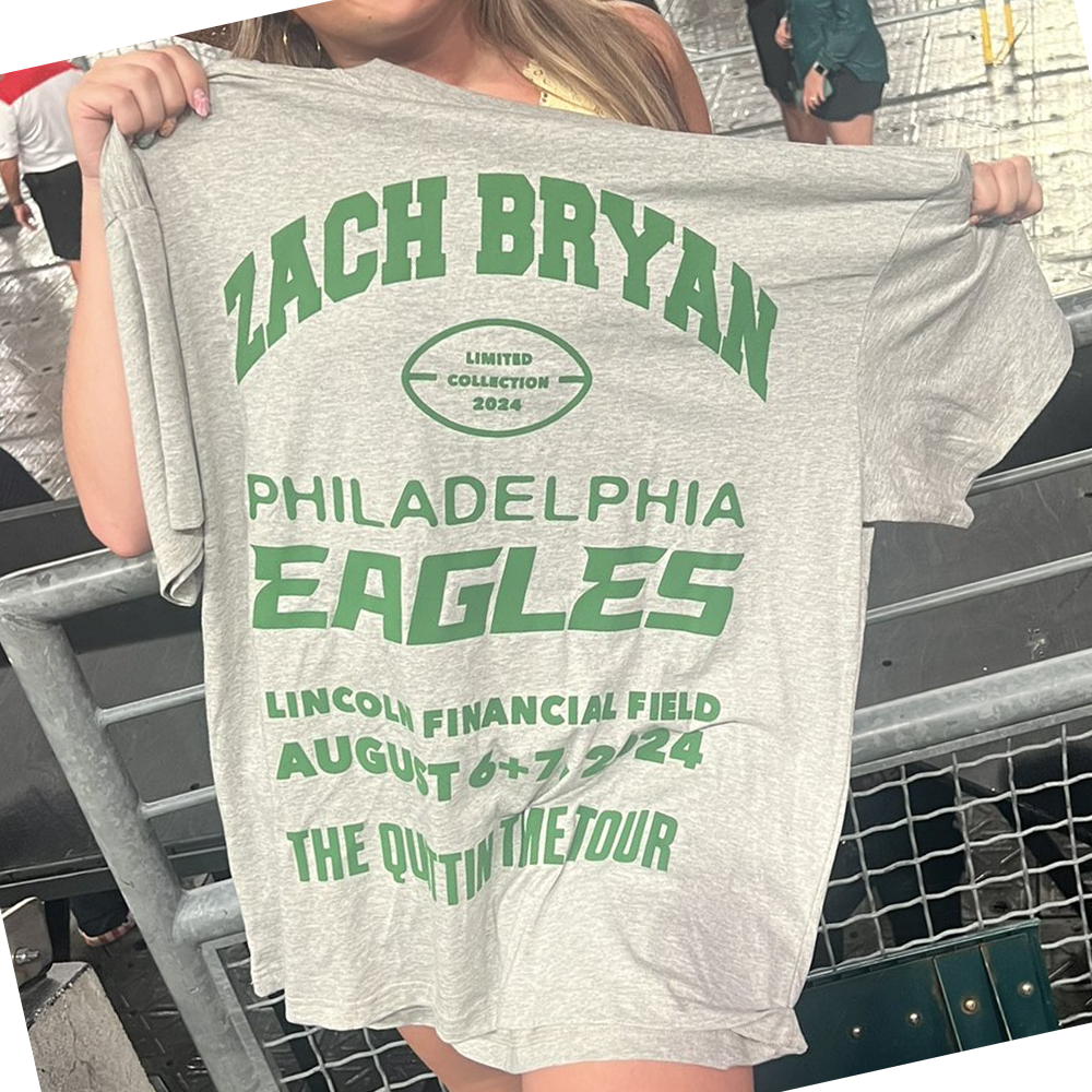 Zach Bryan 2024 The Quittin Time Tour Gray Eag T-shirt