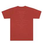 Celebrate the release of The Great American Bar Scene with the Bar Scene Rust Album Tee. This premium t-shirt is a tribute to Zach Bryan’s newest album, showcasing the vivid album artwork on the front with the album title embroidered above it. The back features the track list in a distinctive puff print.