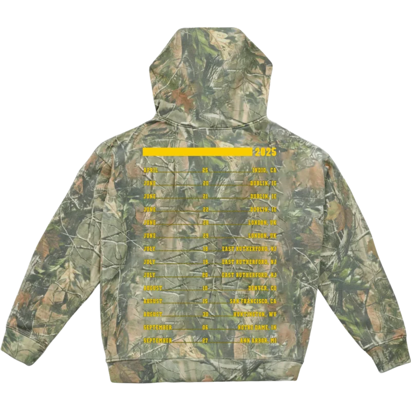"ZB Logo Camo Hoodie featuring camo pattern and Zach Bryan ZB logo, unisex cotton-poly blend hoodie for fans and casual wear"