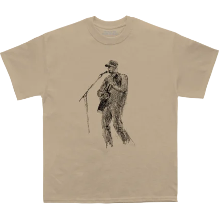 "Zach Bryan Sketch Tee featuring hand-drawn front sketch of Zach Bryan, unisex cotton t-shirt for fans and casual wear"