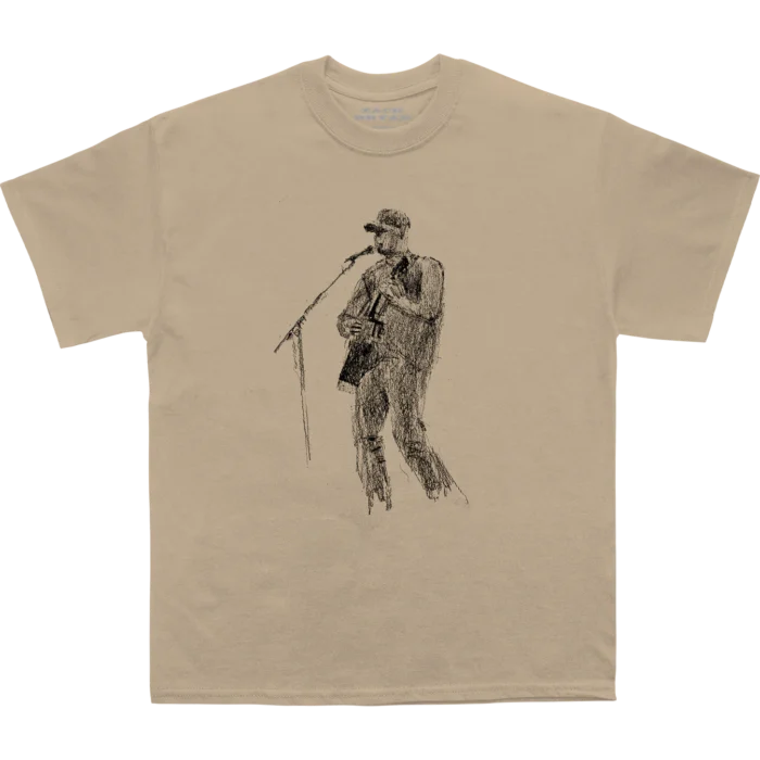 "Zach Bryan Sketch Tee featuring hand-drawn front sketch of Zach Bryan, unisex cotton t-shirt for fans and casual wear"