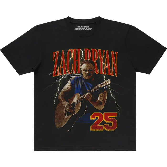 Zach Bryan 2025 Lightning Tee | Official Tour T-Shirt