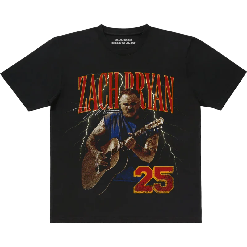 Zach Bryan 2025 Lightning Tee | Official Tour T-Shirt