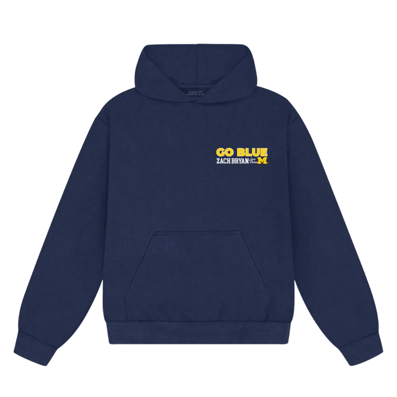 ZB Go Blue Hoodie – Navy | Zach Bryan Michigan Show Collection