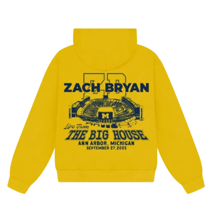 ZB Go Blue Hoodie – Yellow | Zach Bryan Michigan Show Collection