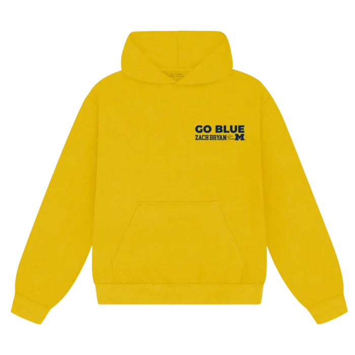 ZB Go Blue Hoodie – Yellow | Zach Bryan Michigan Show Collection