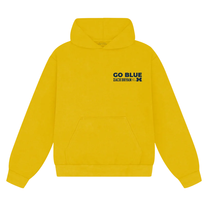 ZB Go Blue Hoodie – Yellow | Zach Bryan Michigan Show Collection