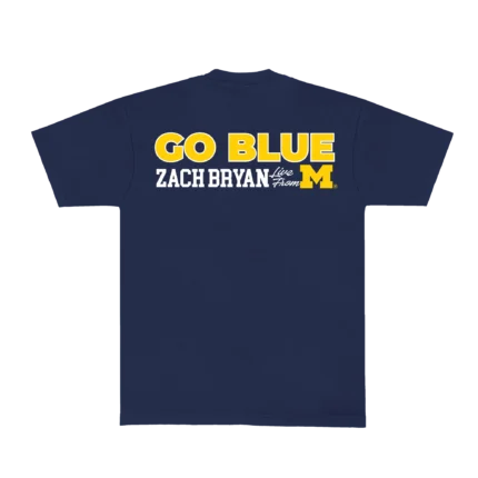 Zach Bryan Go Blue Tee – Navy | Michigan Show Collection T-Shirt