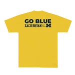 Zach Bryan Go Blue Tee – Yellow | Michigan Show Collection T-Shirt