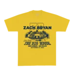 Zach Bryan Go Blue Tee – Yellow | Michigan Show Collection T-Shirt