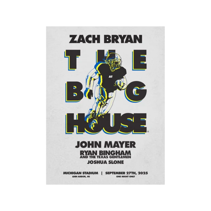 ZB Michigan Poster | Zach Bryan Michigan Show Collection Wall Art