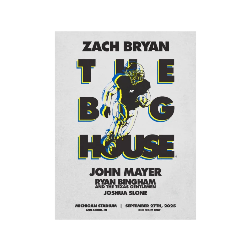 ZB Michigan Poster | Zach Bryan Michigan Show Collection Wall Art