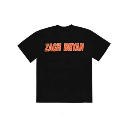 Zach Bryan With Heaven On Tour 2026 black vintage concert T-shirt featuring a live performance photo on the front and 2026 tour dates graphic on the back.