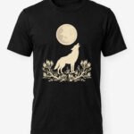 Men's Coyote Moon Graphic T-Shirt - Black